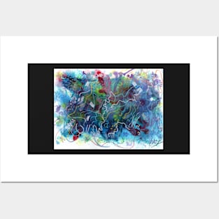 Fantasia on a theme abstract painting Posters and Art